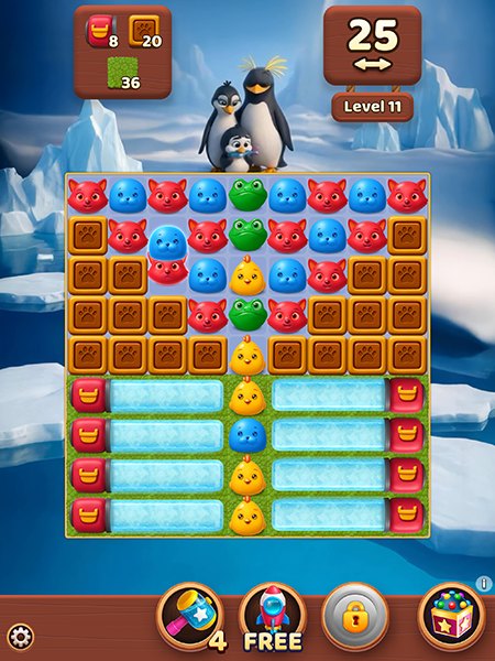 Animal Crush winter board