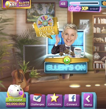 Ellen’s Road to Riches game UI