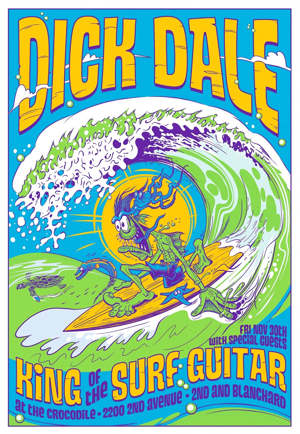 Dick Dale, King of Surf Guitar concert poster