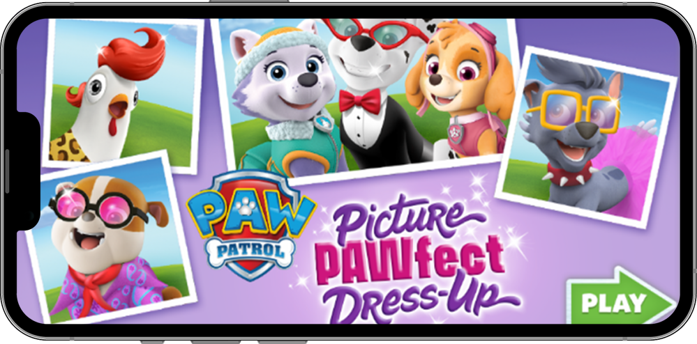 Picture Pawfect Dress-Up title screen on a phone