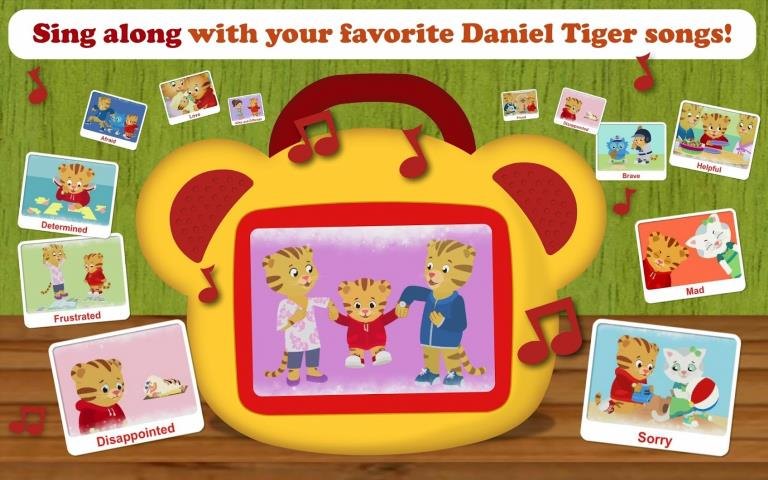 Daniel Tiger sing-along interface