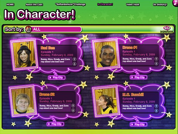 Disney Channel In Character activity page
