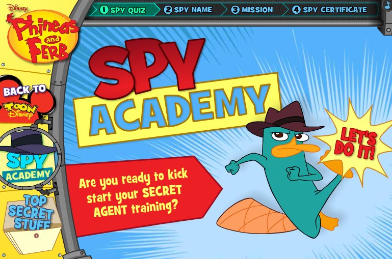 Phineas and Ferb Spy Academy title screen